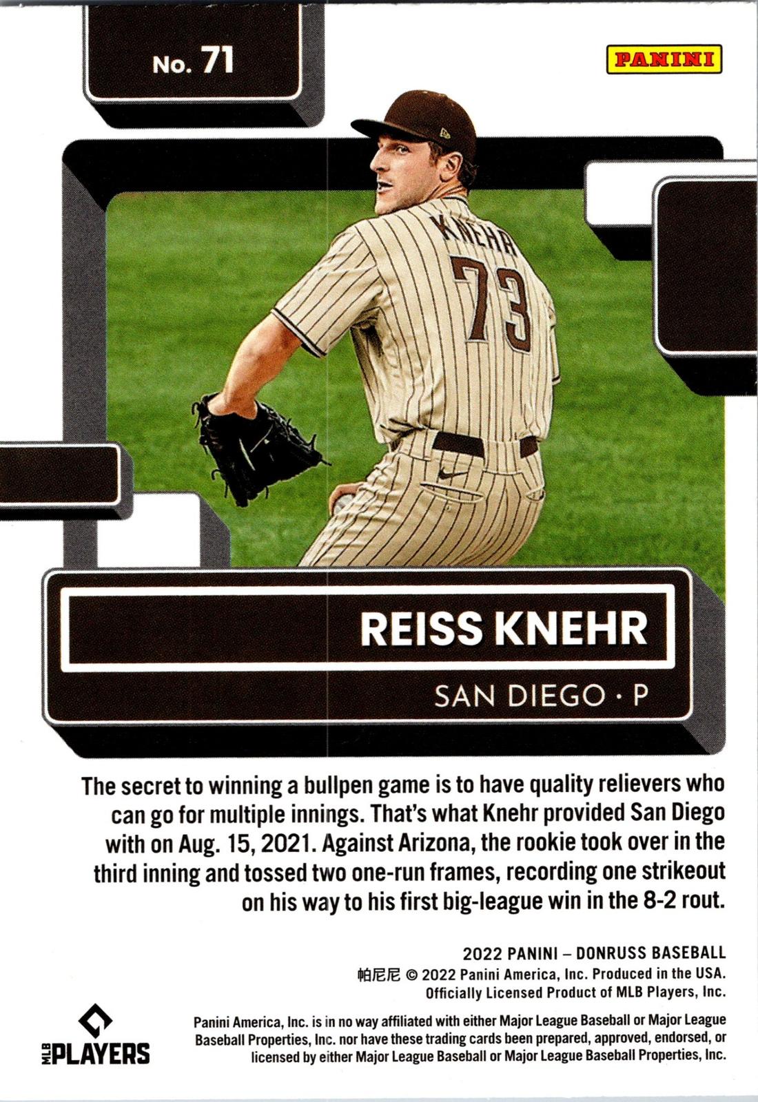 2022 Donruss #71 Reiss Knehr