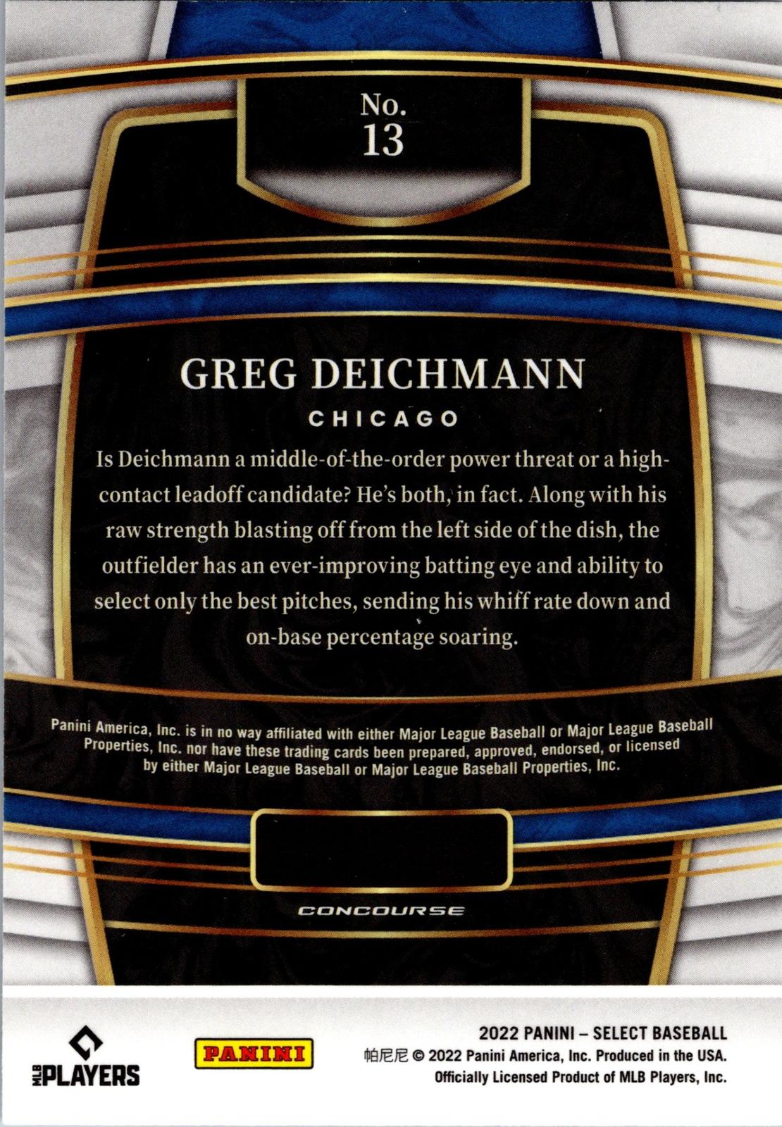 2022 Panini Select #13 Greg Deichmann Blue Retail Base