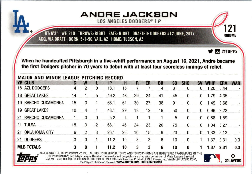 2022 Topps Chrome #121 Andre Jackson