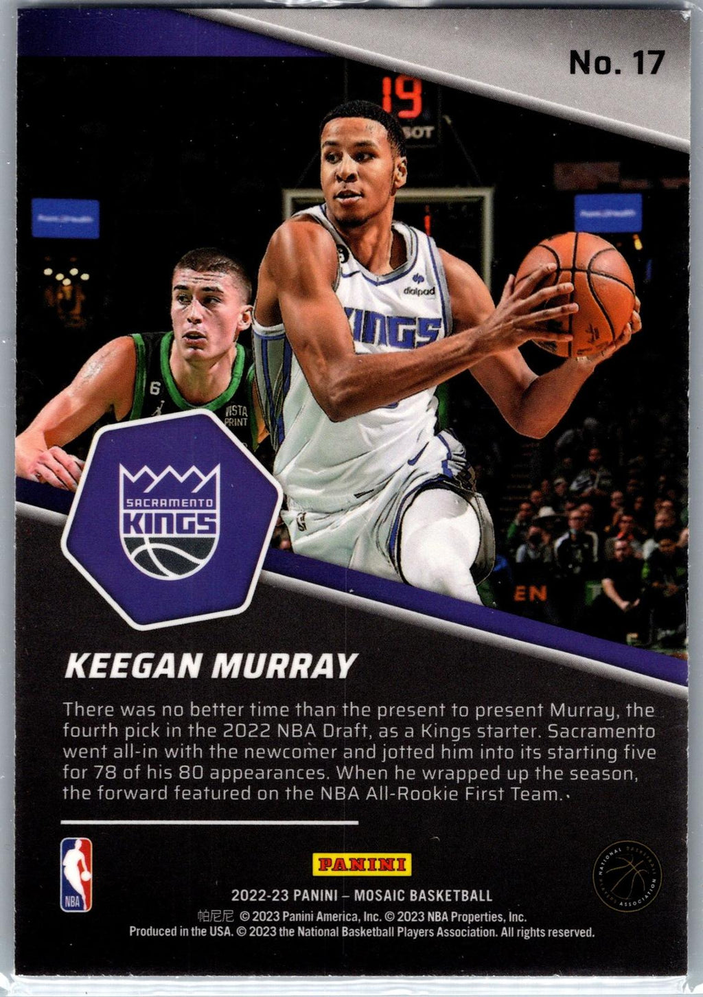 2022-23 Panini Mosaic #17 Keegan Murray Breakaway