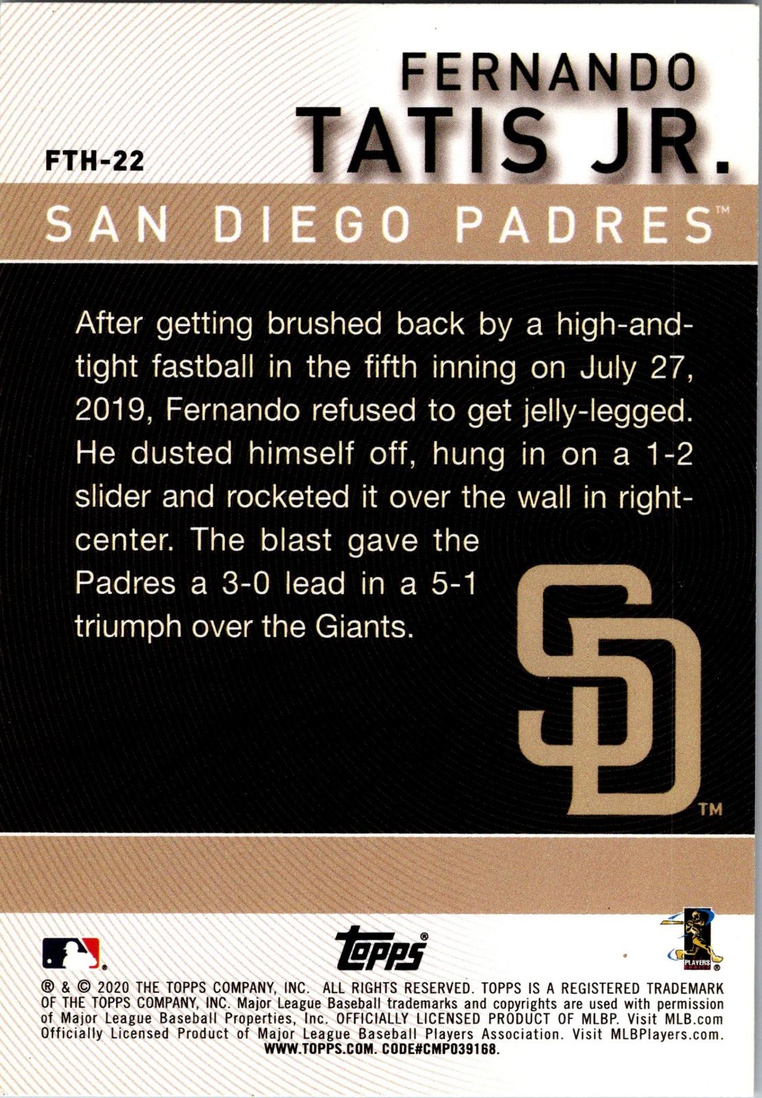 2020 Topps #FTH-22 Fernando Tatis Jr. Fernando Tatis Jr. Highlights