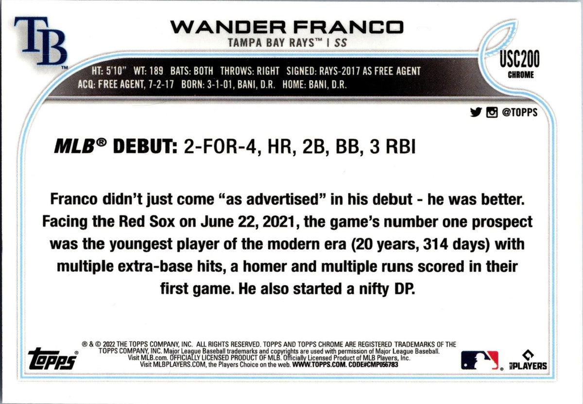 2022 Topps Chrome Update #USC200 Wander Franco