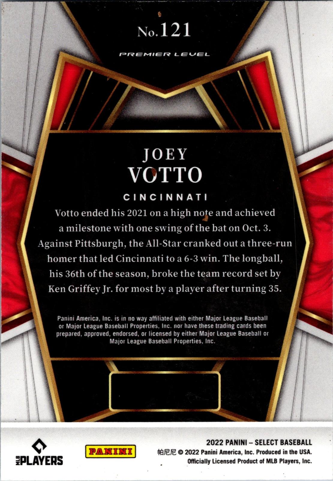 2022 Panini Select #121 Joey Votto