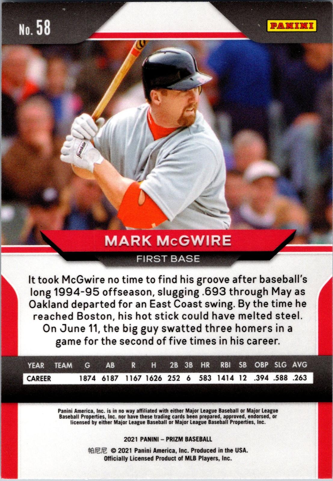 2021 Panini Prizm #58 Mark McGwire