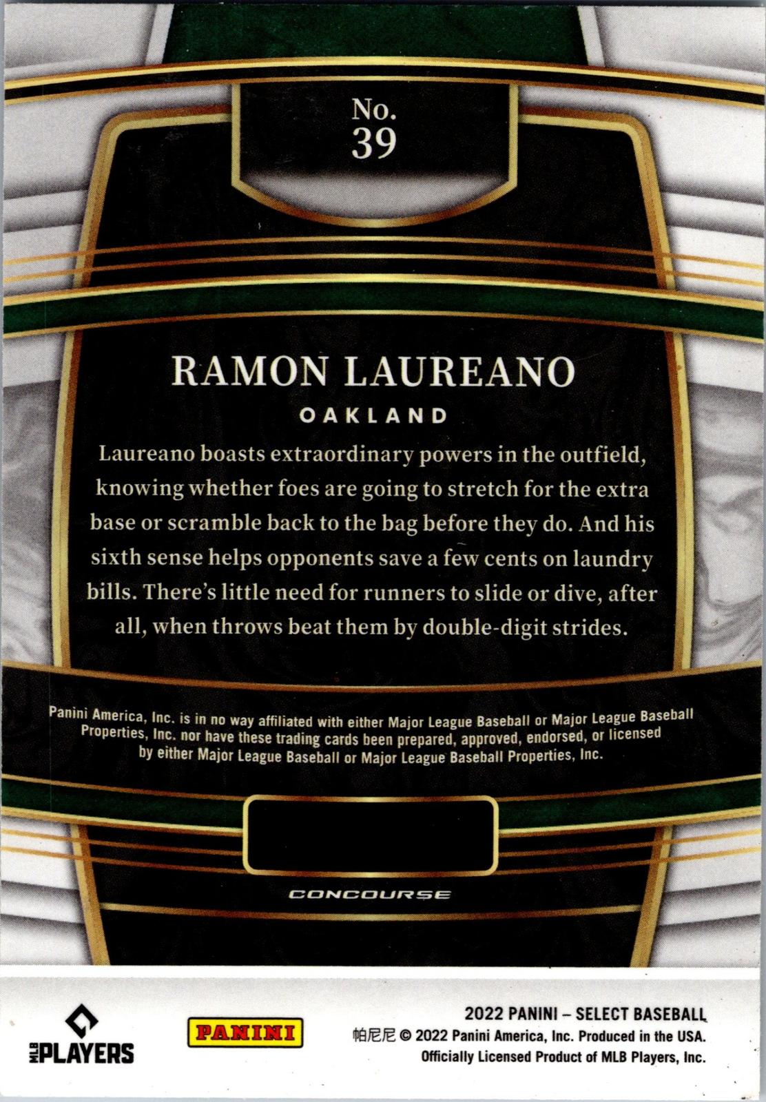 2022 Panini Select #39 Ramon Laureano Blue Retail Base