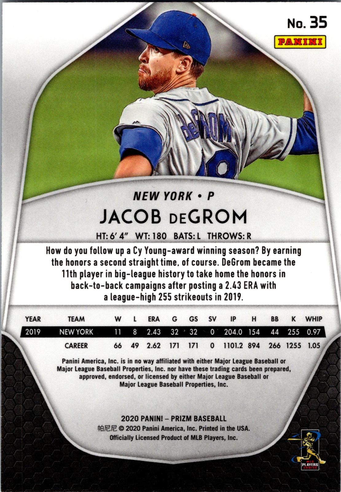 2020 Panini Prizm #35 Jacob deGrom