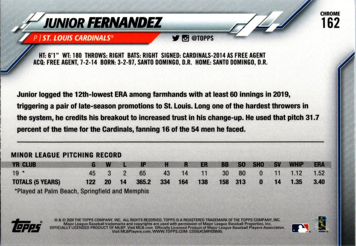 2020 Topps Chrome #162 Junior Fernandez