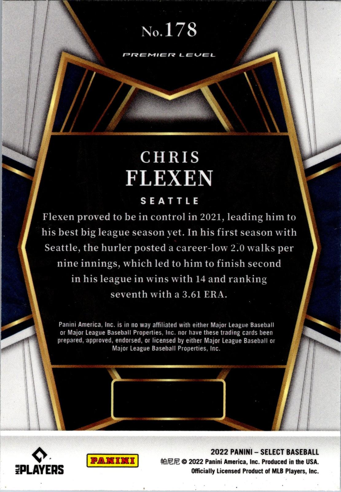 2022 Panini Select #178 Chris Flexen Blue Retail Base