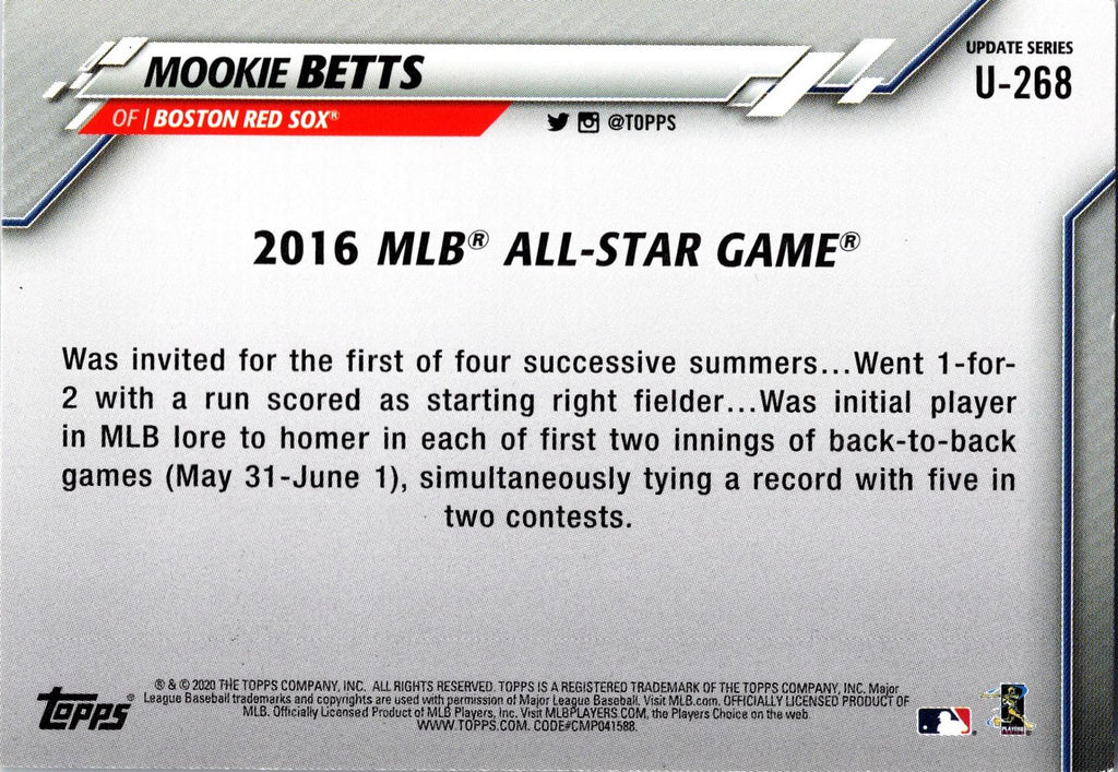 2020 Topps Update #U-268 Mookie Betts