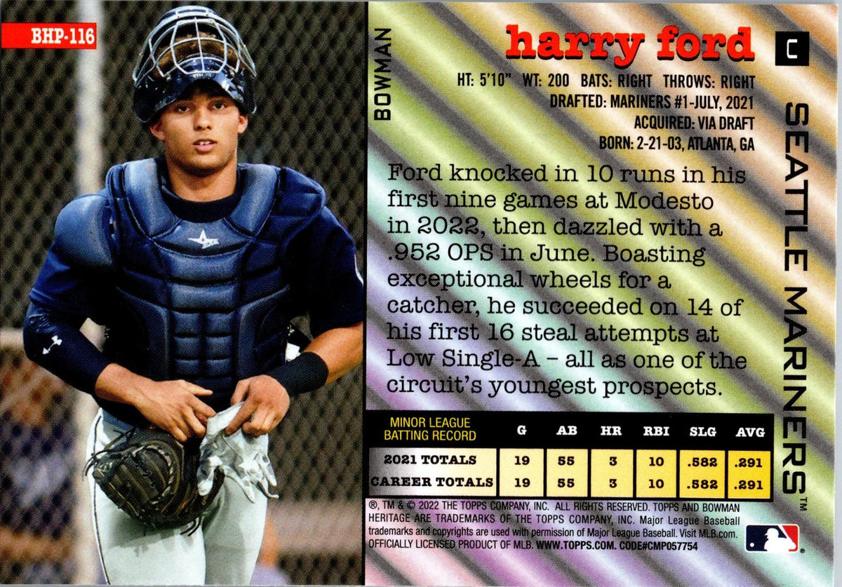 2022 Bowman Heritage #BHP-116 Harry Ford Prospects