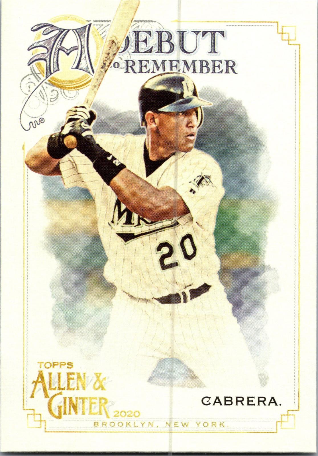2020 Topps Allen & Ginter #DTR-2 Miguel Cabrera A Debut to Remember
