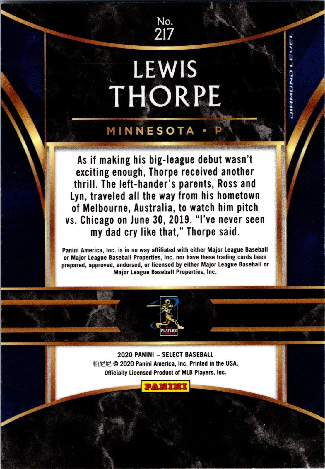 2020 Panini Select #217 Lewis Thorpe
