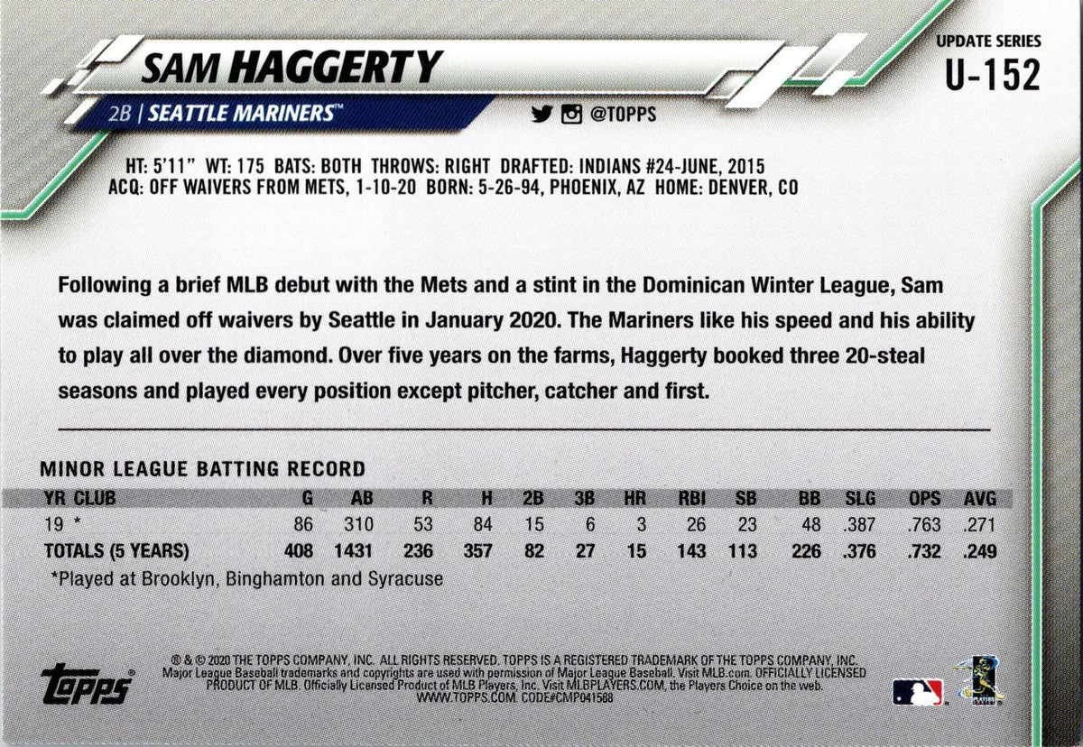 2020 Topps Update #U-152 Sam Haggerty