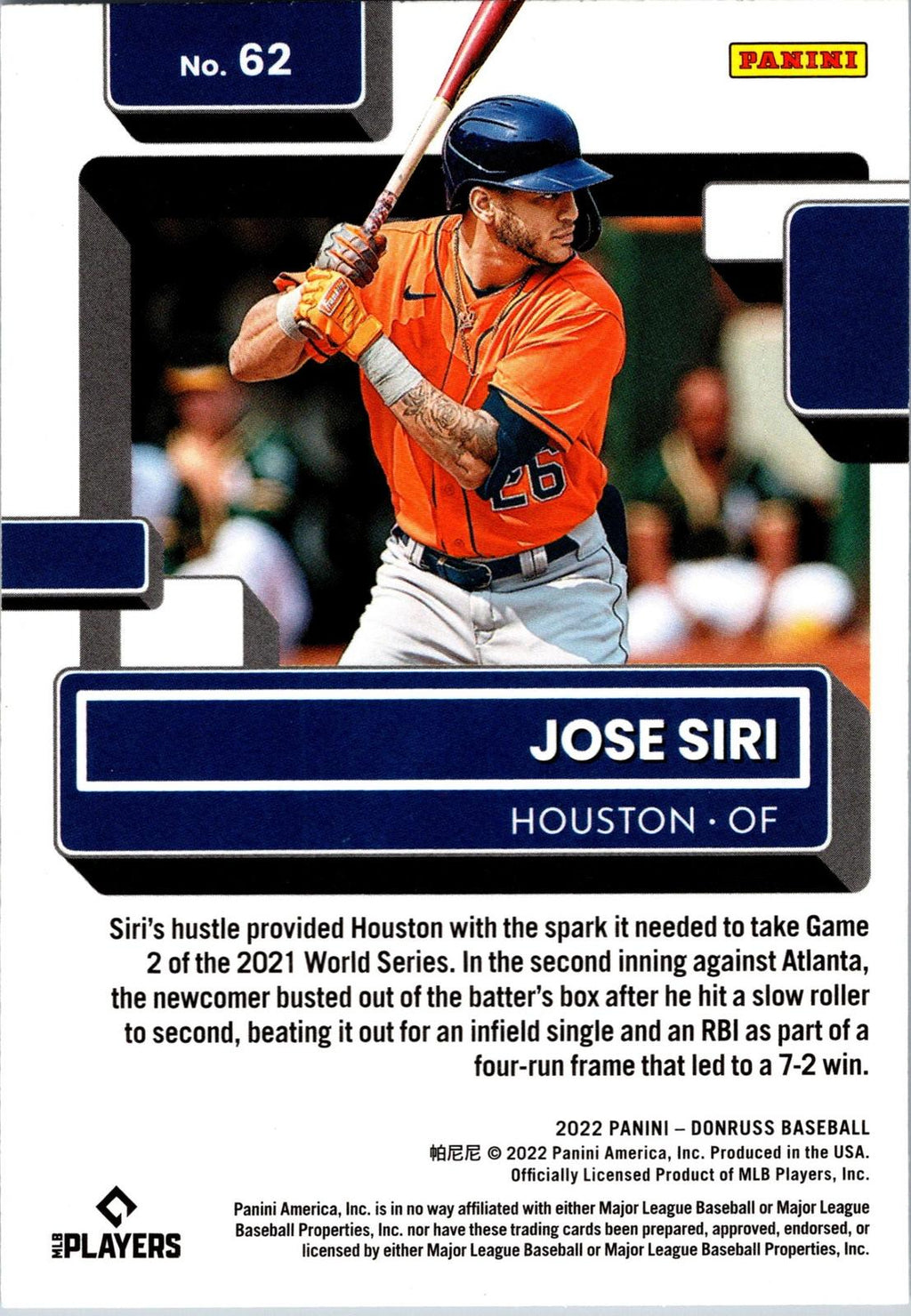 2022 Donruss #62 Jose Siri