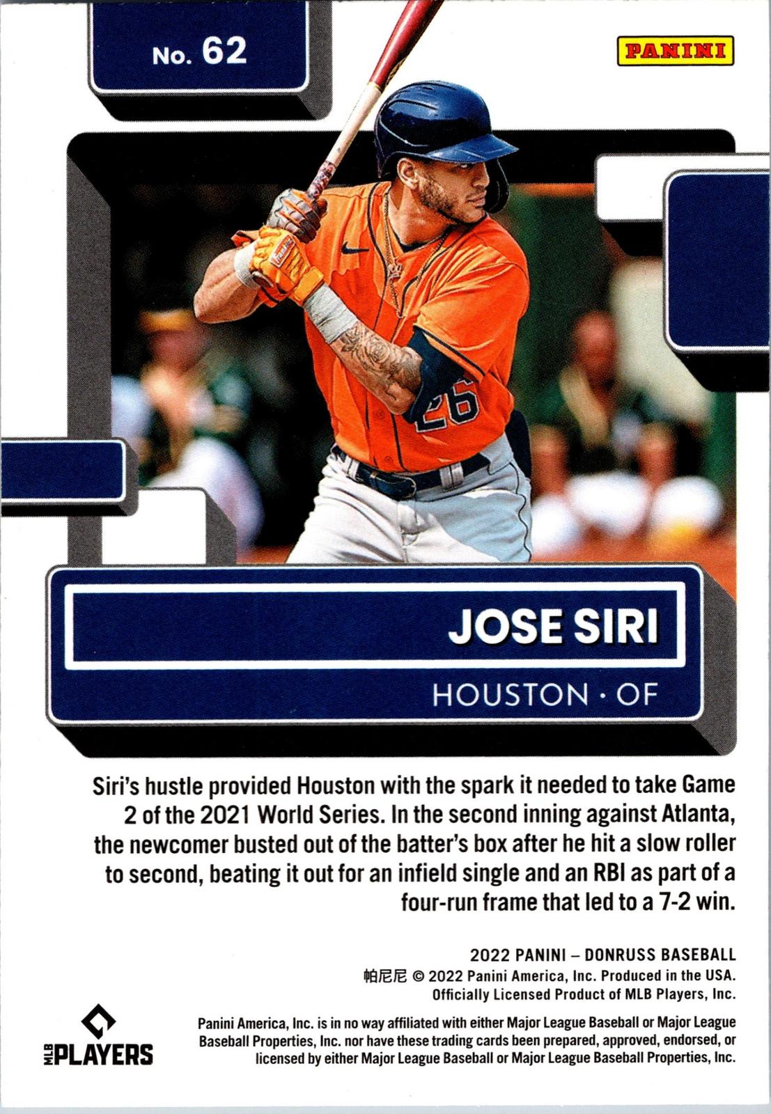 2022 Donruss #62 Jose Siri