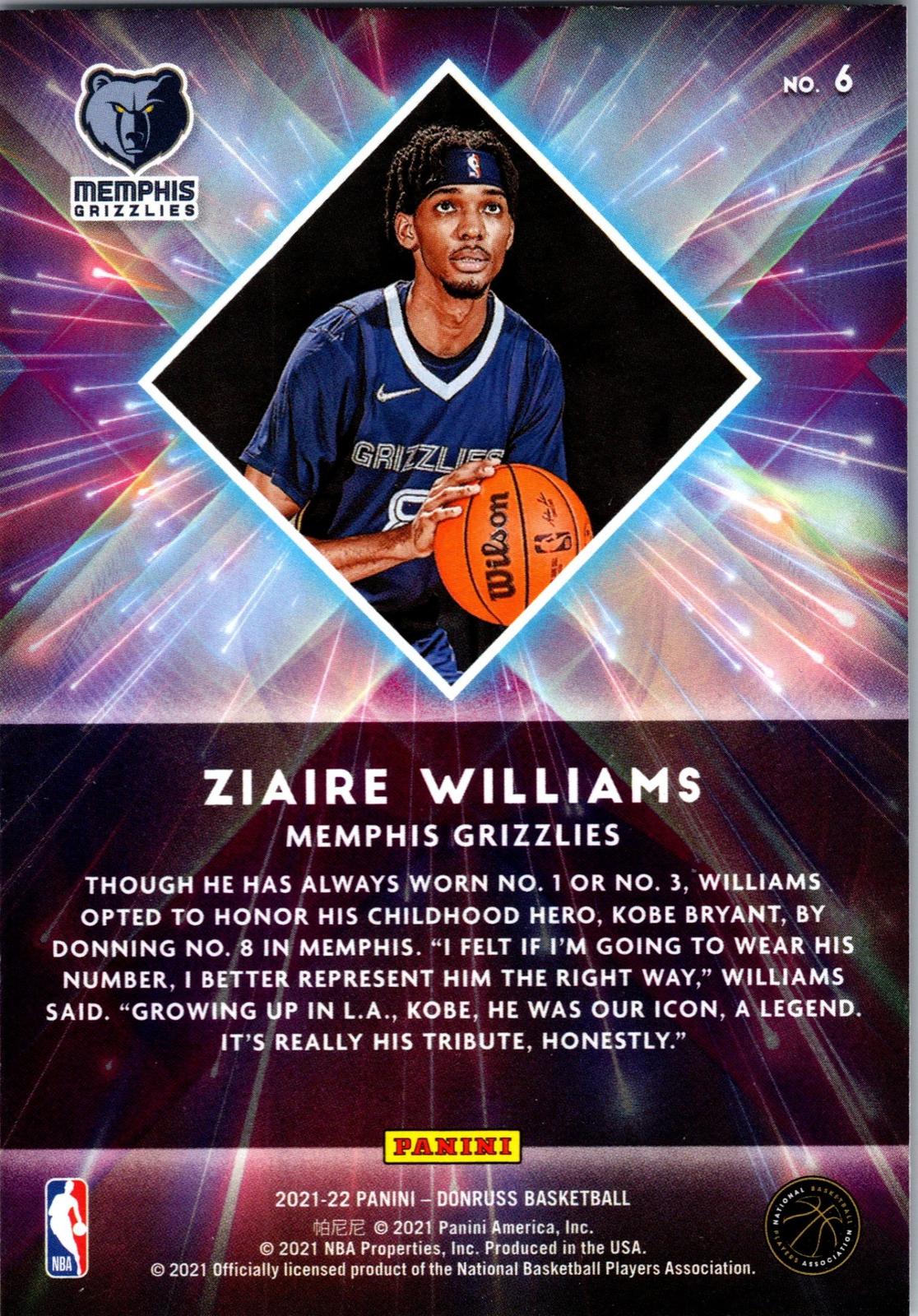 2021-22 Donruss #6 Ziaire Williams Great X-pectations