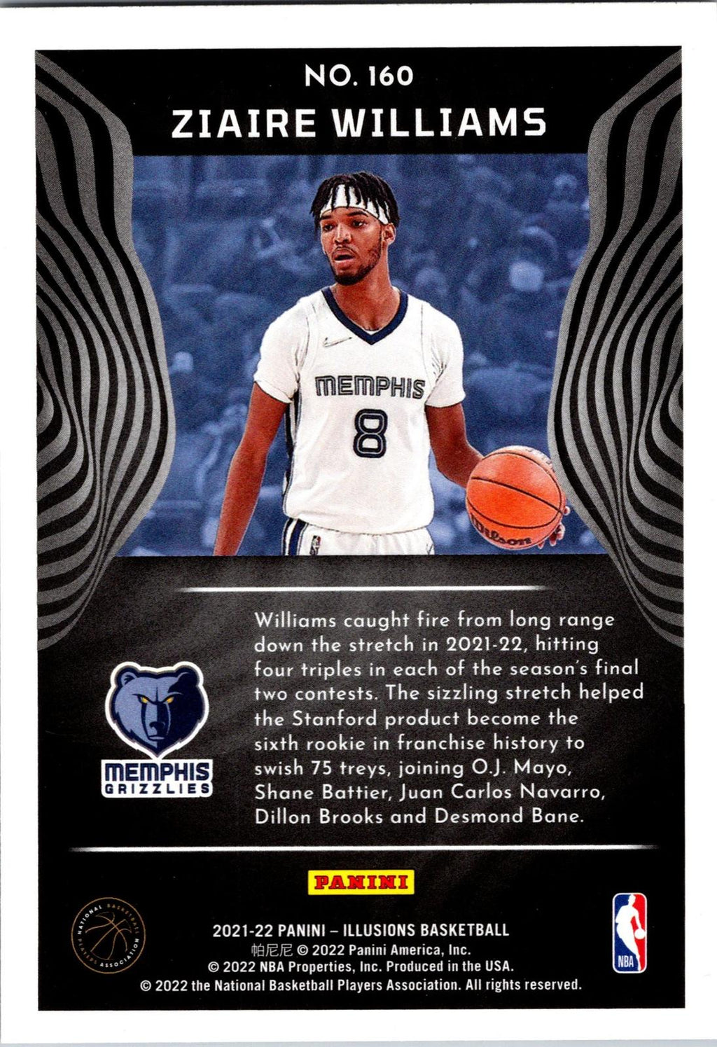 2021-22 Panini Illusions #160 Ziaire Williams