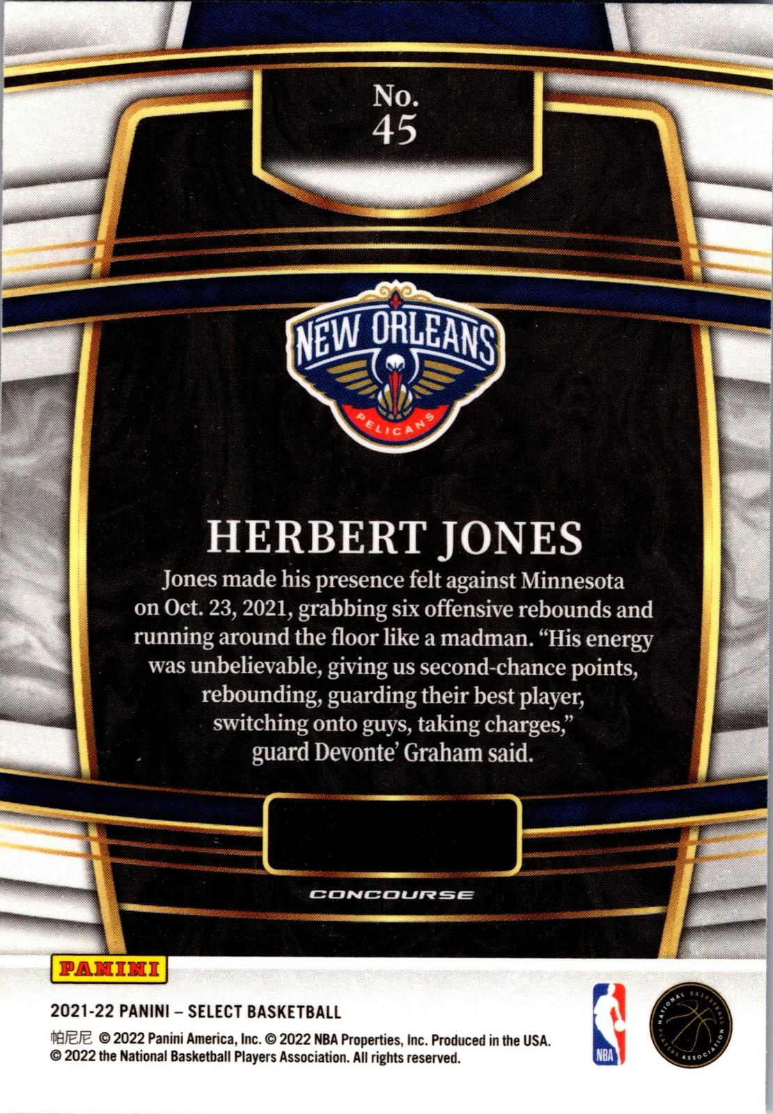 2021-22 Panini Select #45 Herbert Jones