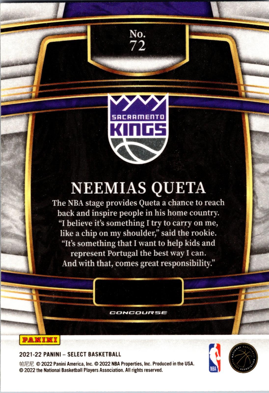 2021-22 Panini Select #72 Neemias Queta