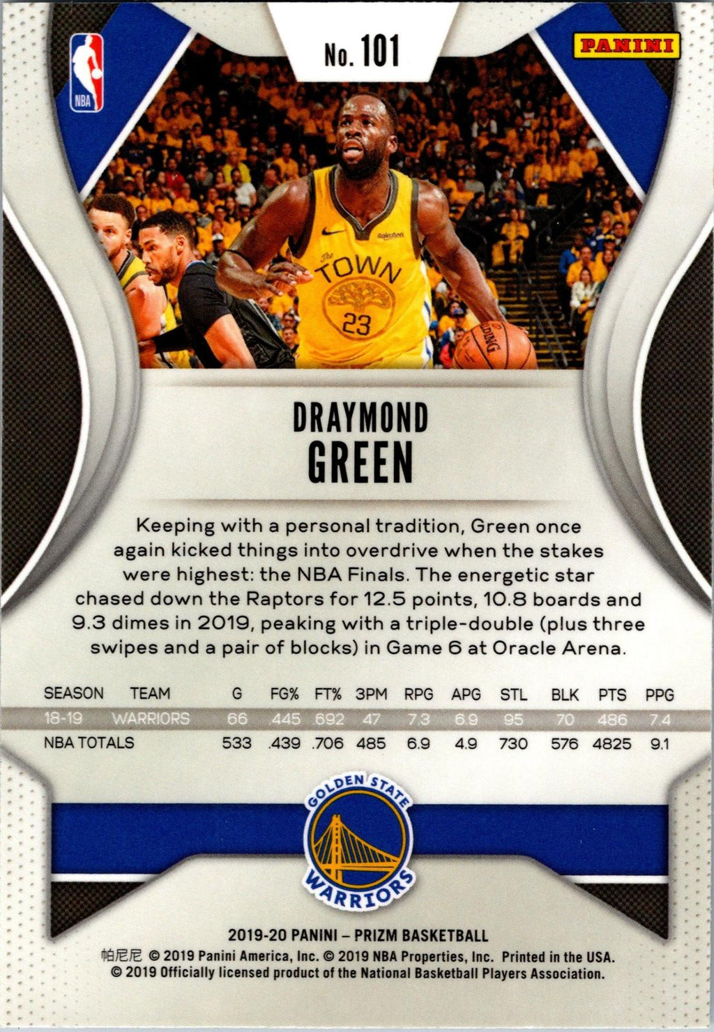 2019-20 Panini Prizm #101 Draymond Green