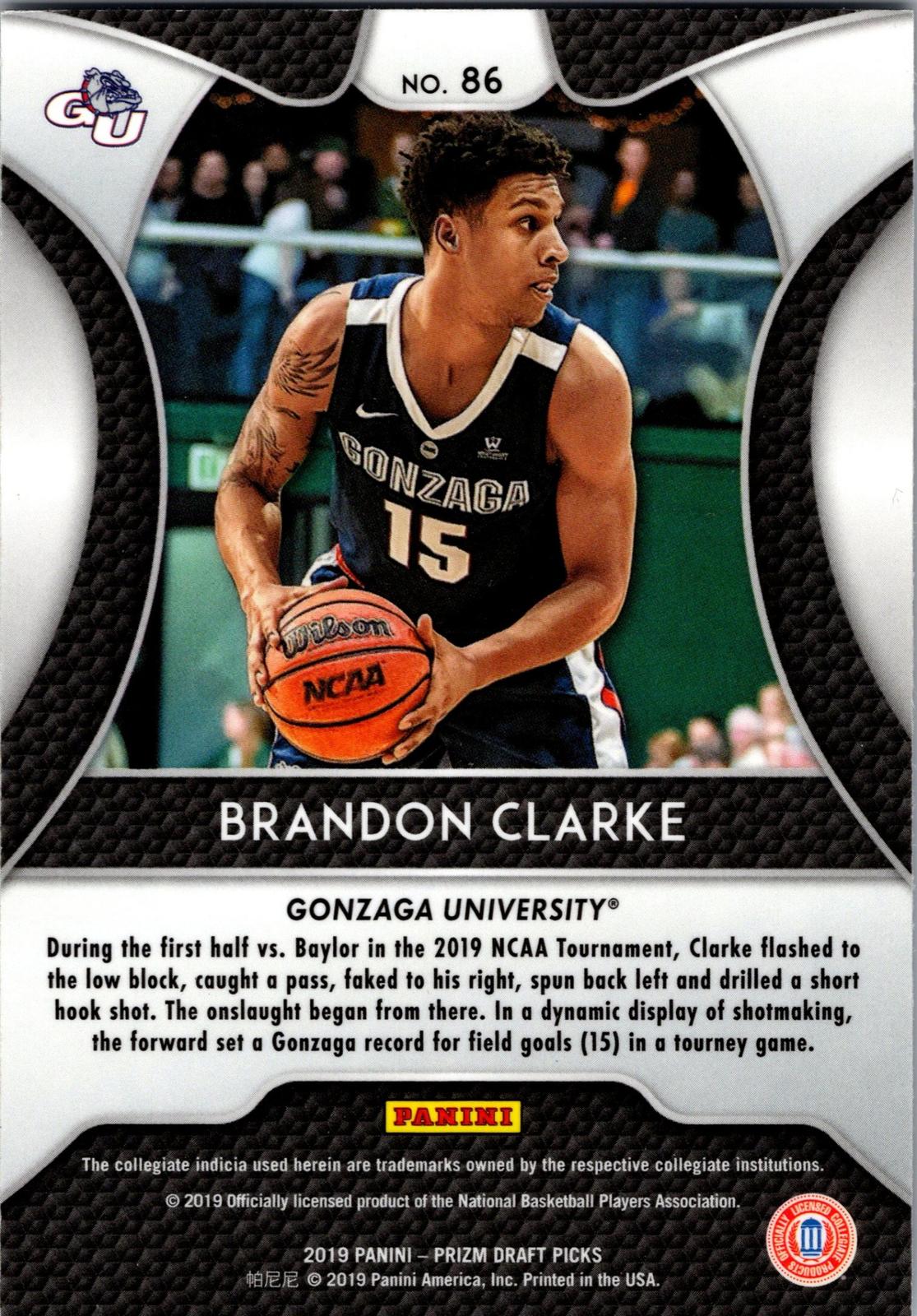2019 Panini Prizm Draft Picks #86 Brandon Clarke