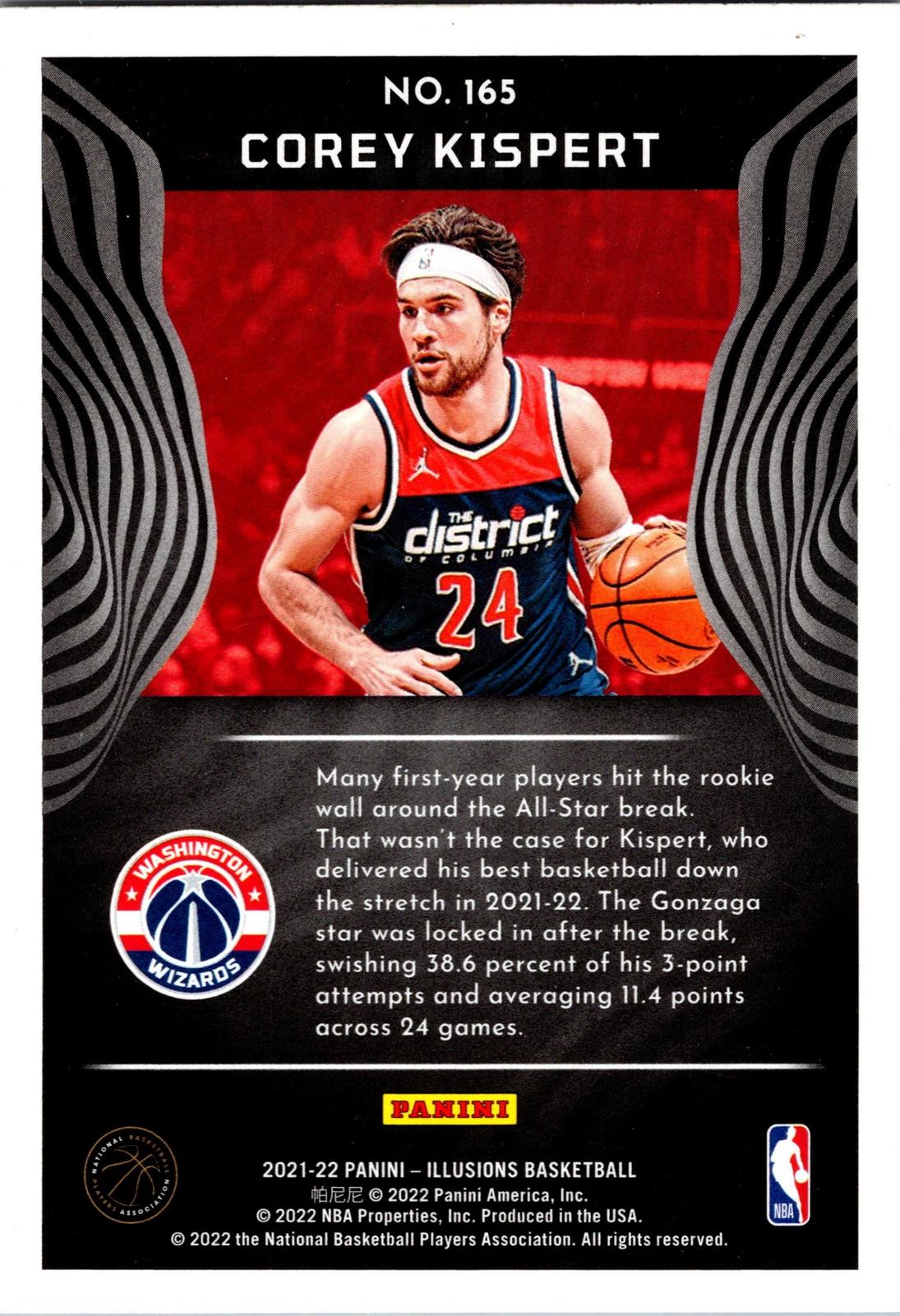 2021-22 Panini Illusions #165 Corey Kispert
