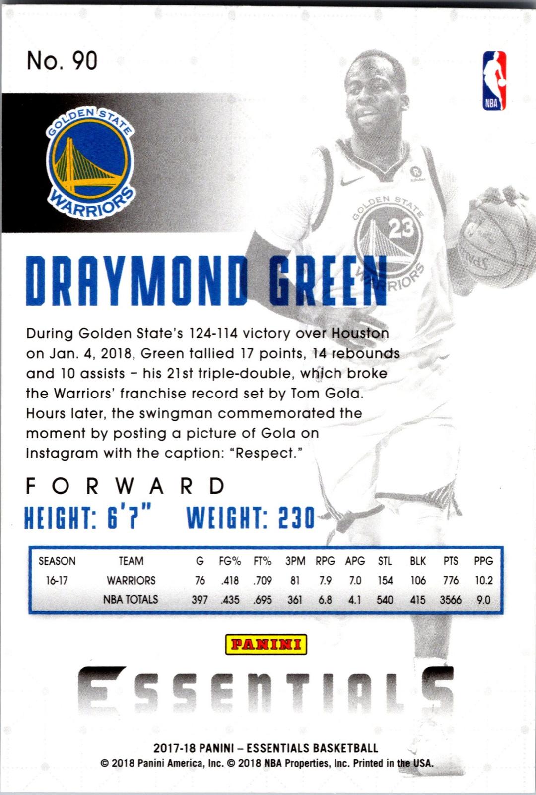 2017-18 Panini Essentials #90 Draymond Green Retail