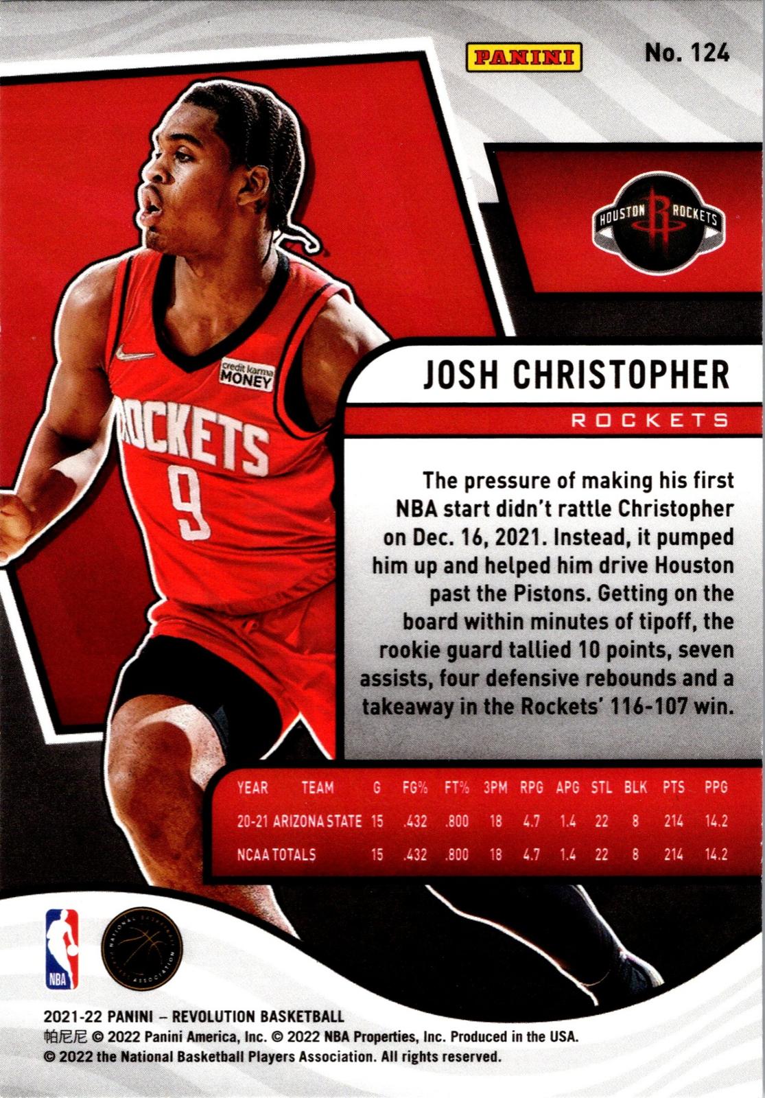 2021-22 Panini Revolution #124 Josh Christopher