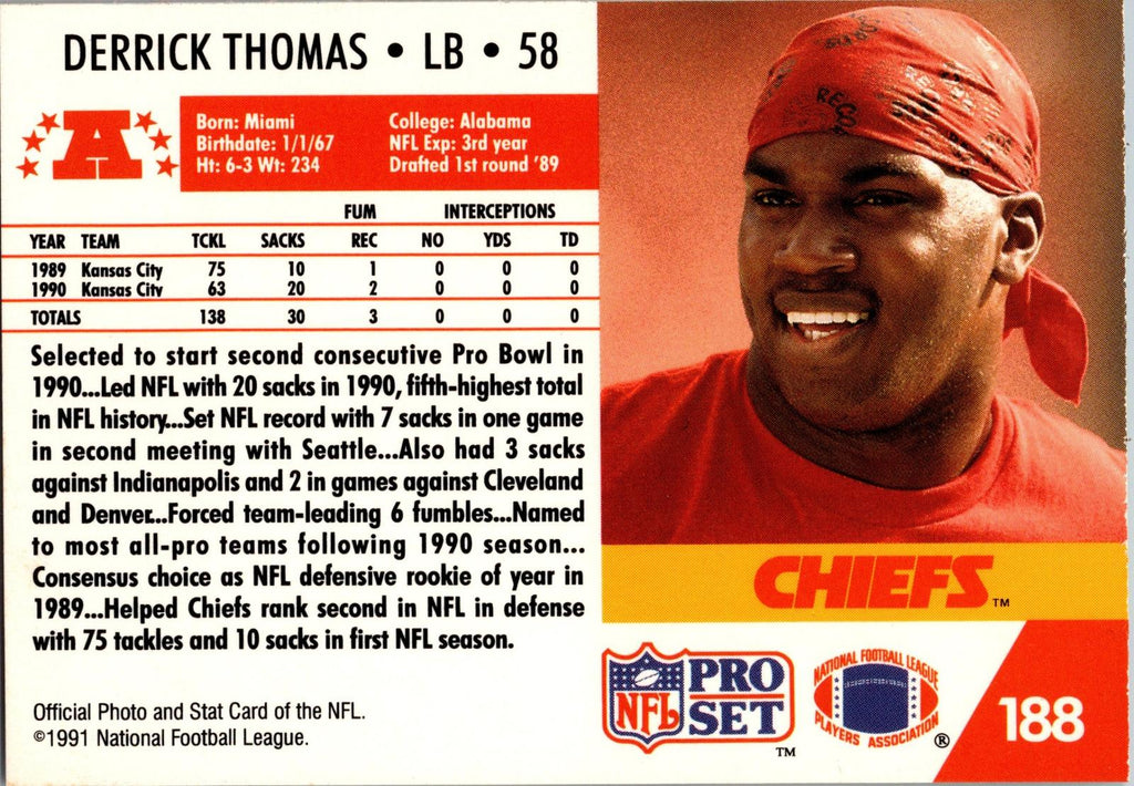 1991 Pro Set #188 Derrick Thomas