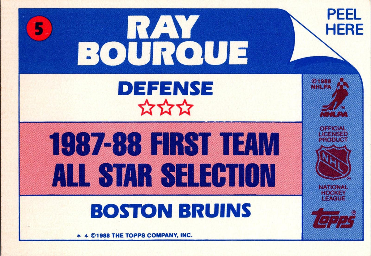 1988-89 Topps #5 Ray Bourque Stickers