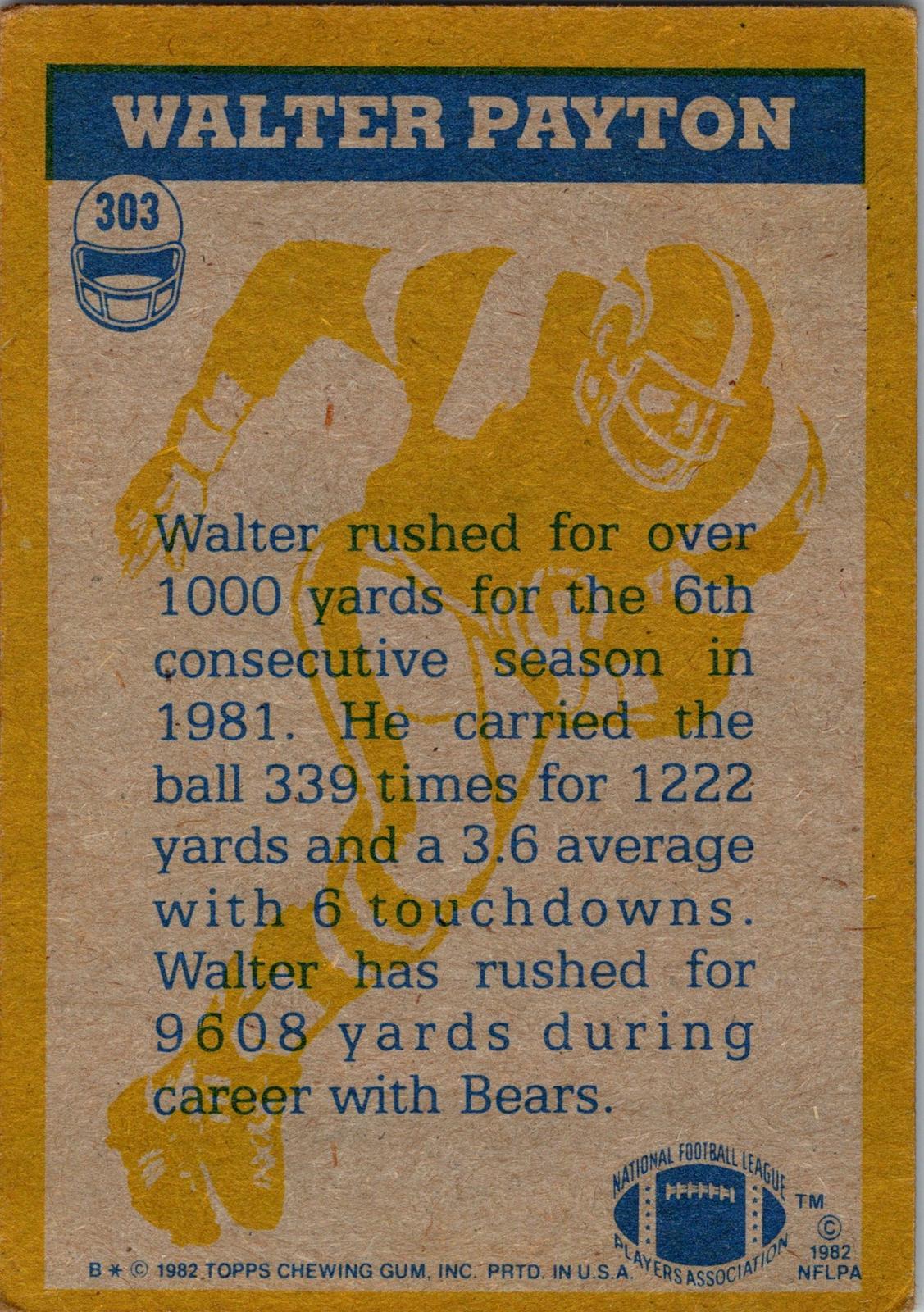 1982 Topps #303 Walter Payton