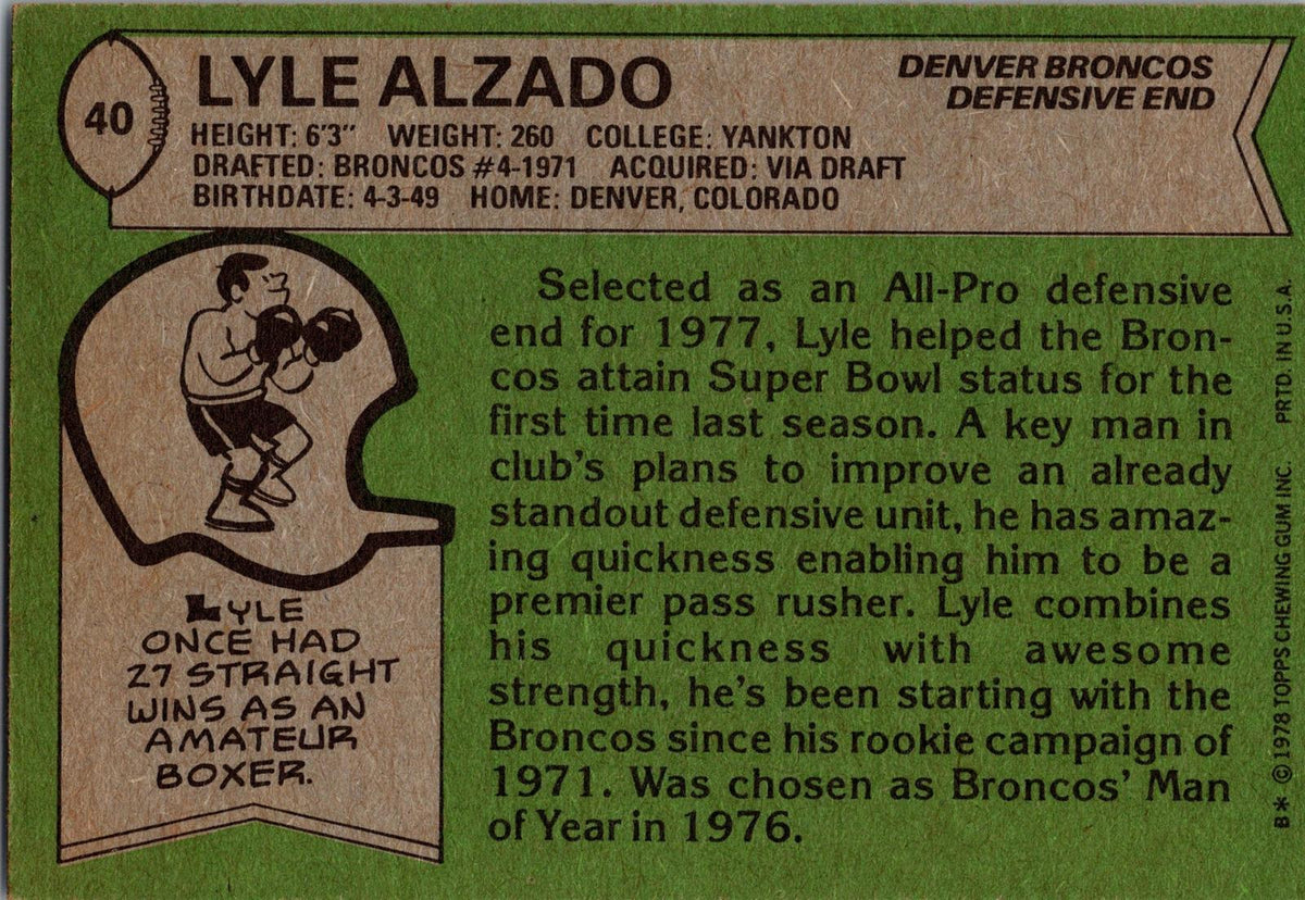 1978 Topps #40 Lyle Alzado