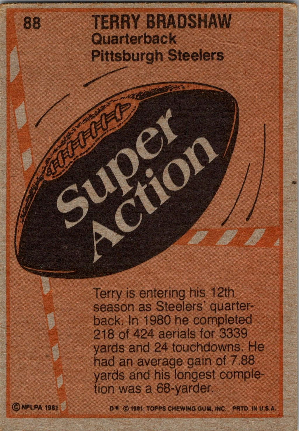 1981 Topps #88 Terry Bradshaw