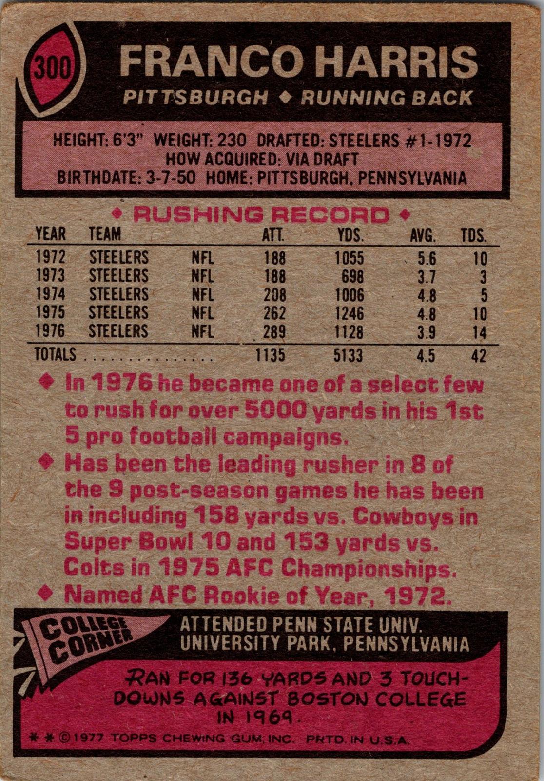 1977 Topps #300 Franco Harris