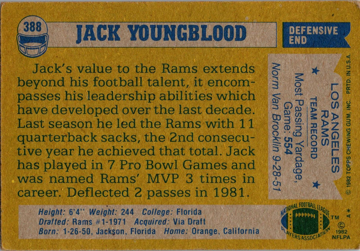 1982 Topps #388 Jack Youngblood