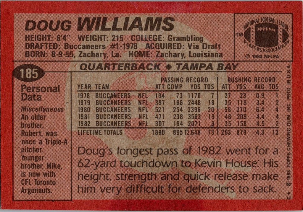 1983 Topps #185 Doug Williams