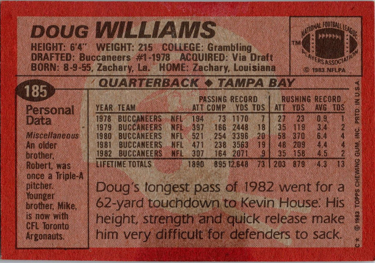 1983 Topps #185 Doug Williams