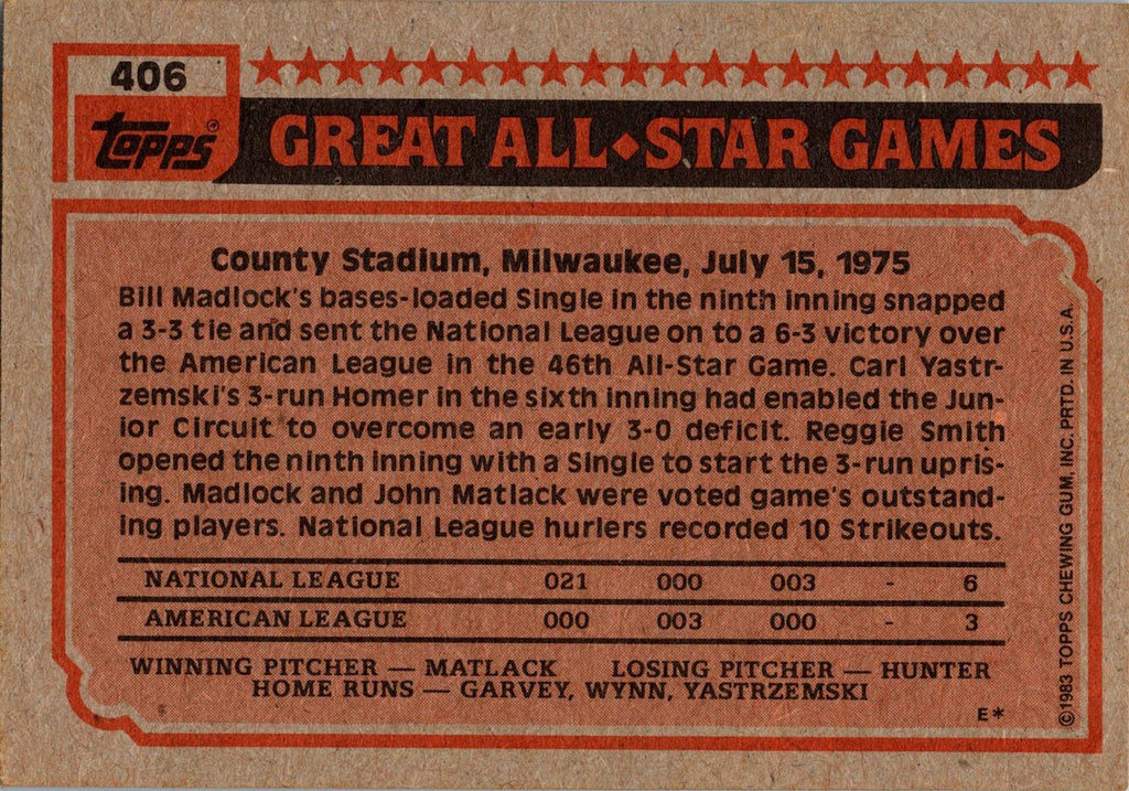 1983 Topps #406 Steve Carlton