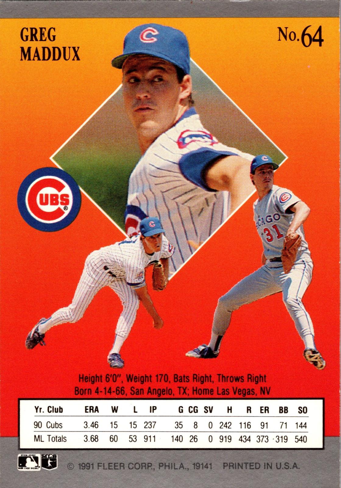 1991 Ultra #64 Greg Maddux