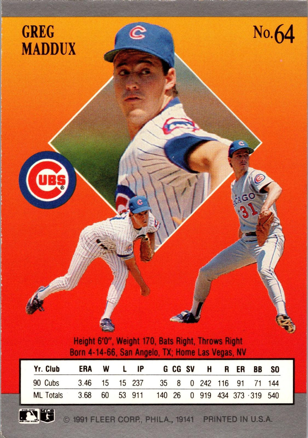 1991 Ultra #64 Greg Maddux