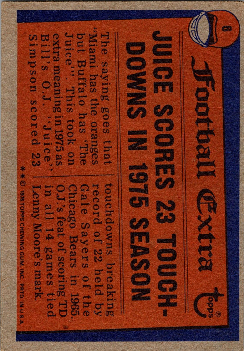 1976 Topps #6 O.J. Simpson