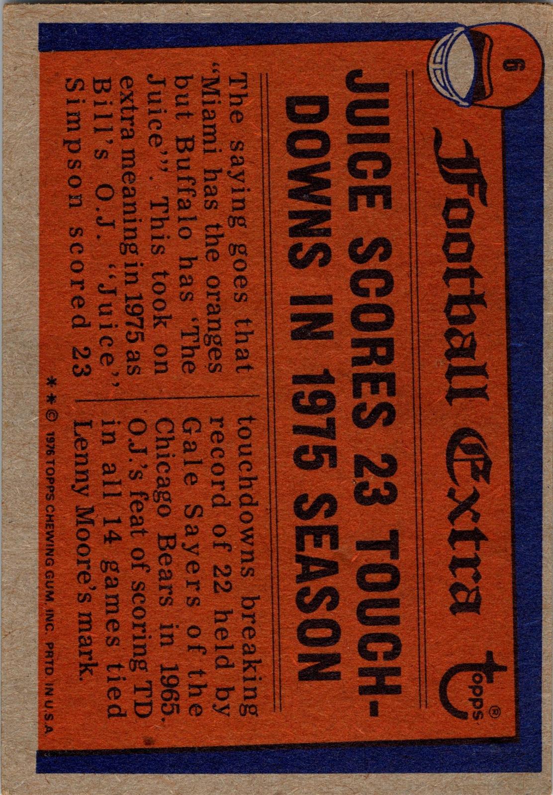 1976 Topps #6 O.J. Simpson