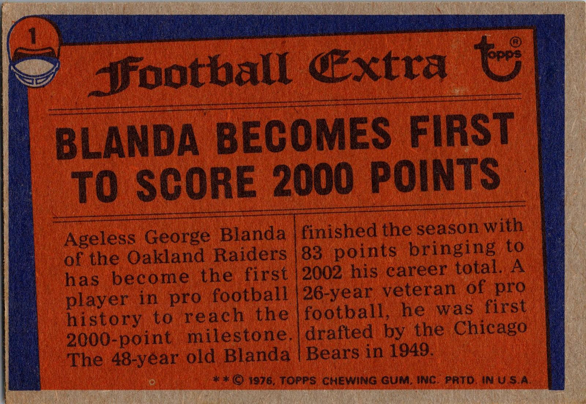 1976 Topps #1 George Blanda