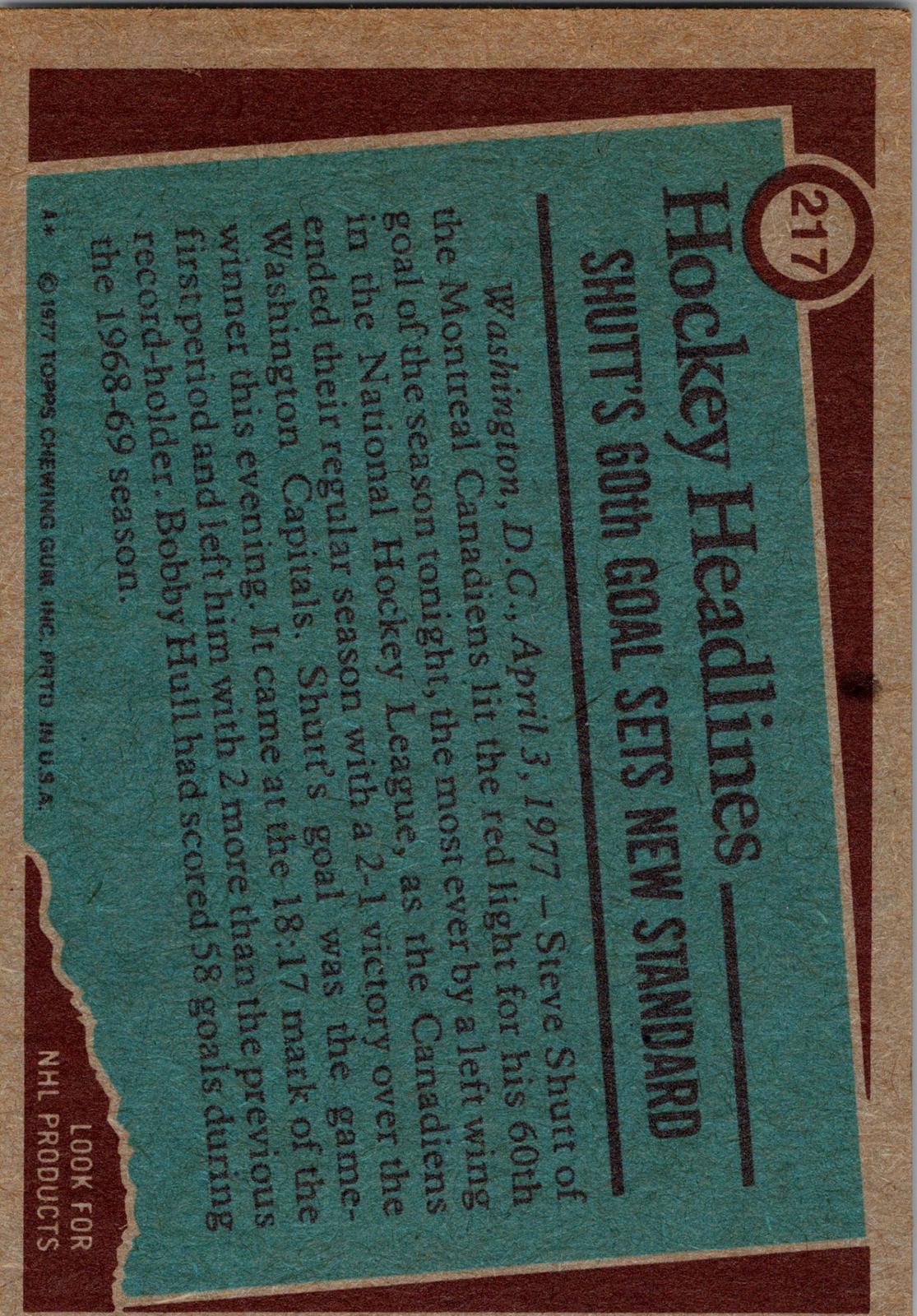 1977-78 Topps #217 Steve Shutt