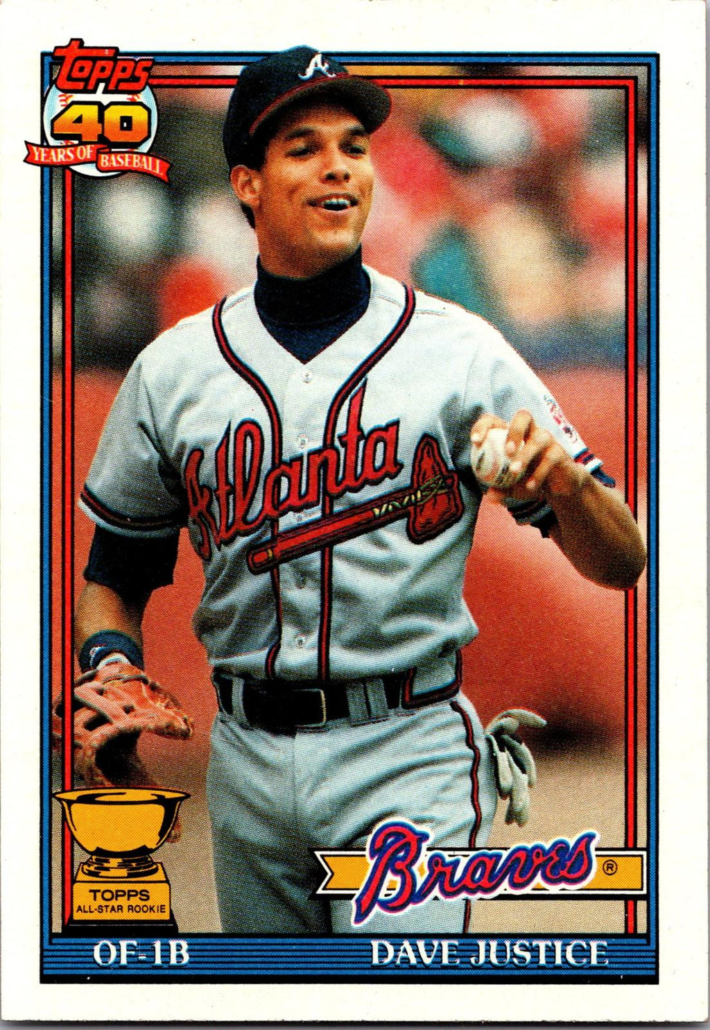1991 Topps #329 Dave Justice