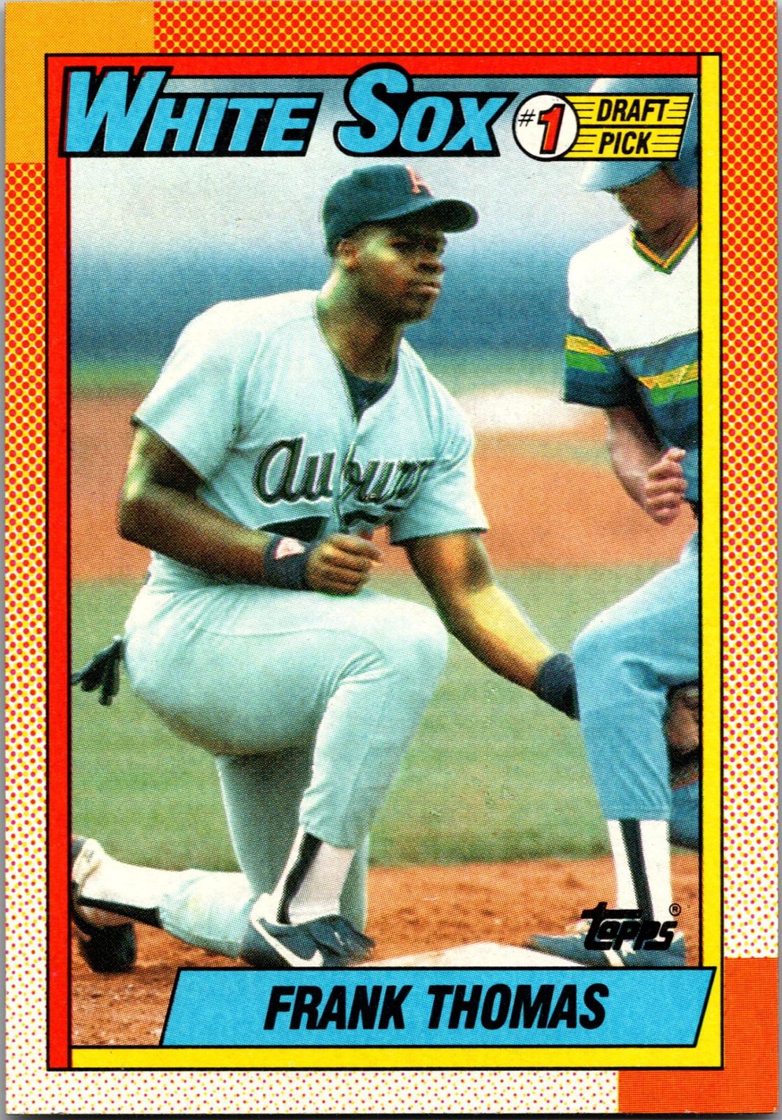 1990 Topps #414c Frank Thomas : Partial black outline around name on front