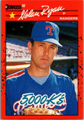 1990 Donruss #659e Nolan Ryan Pack border 1989 #659 5000 Ks front and back stats