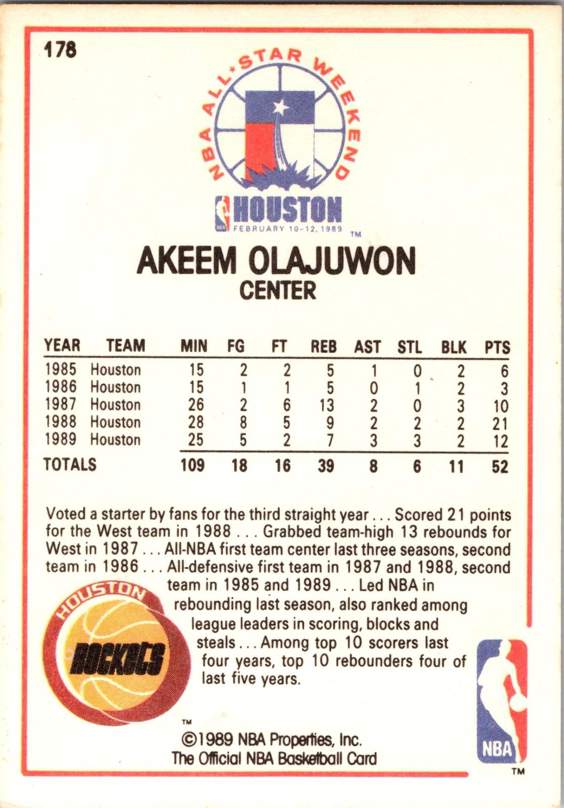 1989-90 Hoops All-Star Panels Perforated #178 Akeem Olajuwon