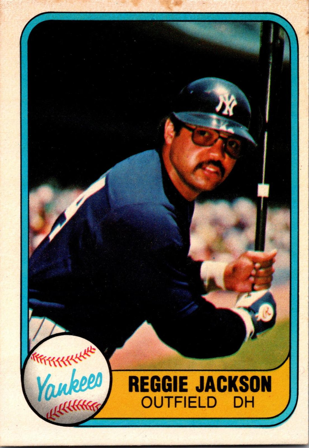 1981 Fleer #79a Reggie Jackson : With bat