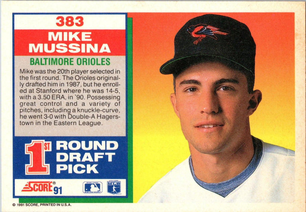 1991 Score #383 Mike Mussina
